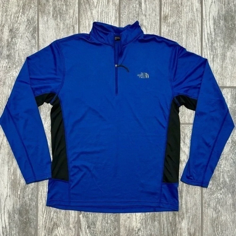 THE‎ NORTH FACE BLUE LIGHTWEIGHT MEN'S 1/4 ZIP SHIRT Size M Activewear Pullover